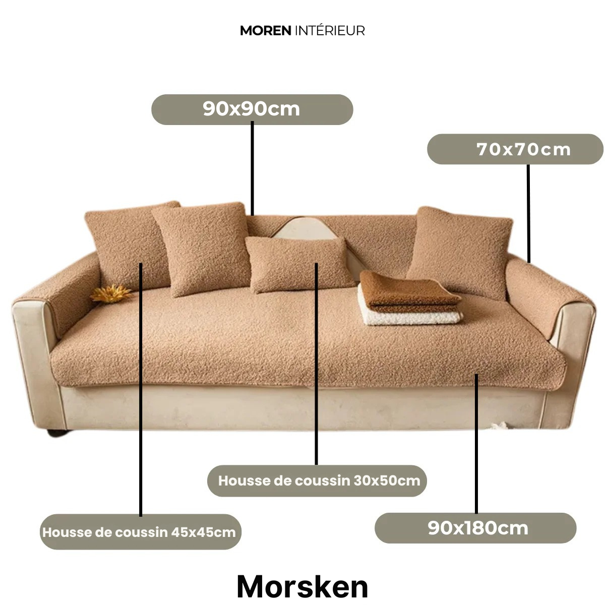 Morsken - Housse de canapé Teddy