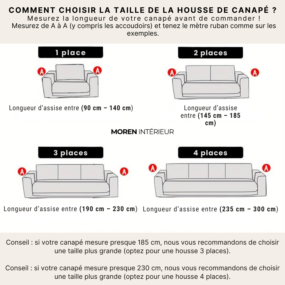 Clarven - Housse de Canapé Élastique